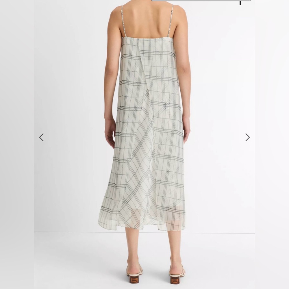Plaid Sleeveless Maxi Dress Vince NWT size M - Picture 3 of 8